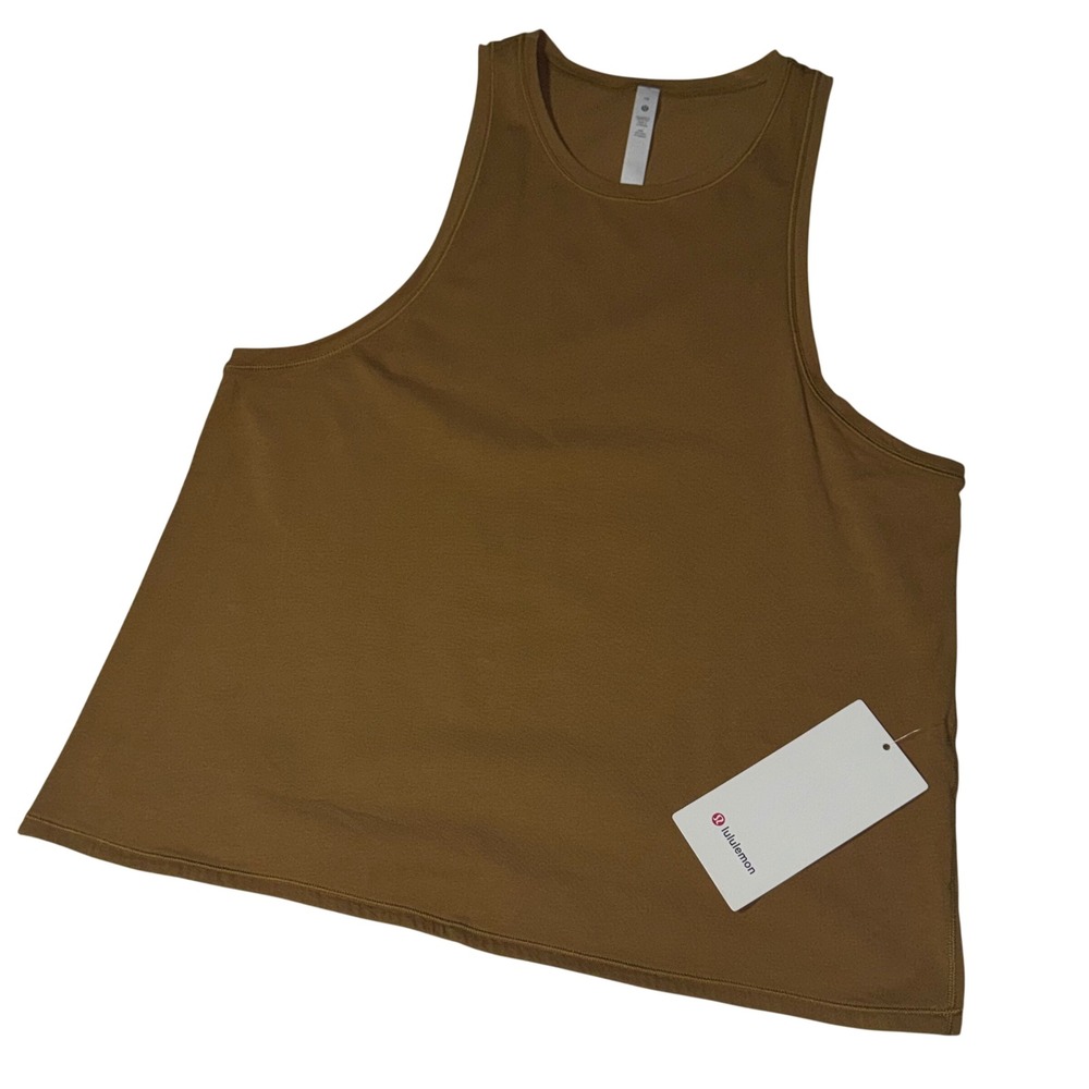 Lululemon Squad‎ Goals Tank Top Size 10 Spiced Bronze Brown Cotton LW1EJ1S NWT